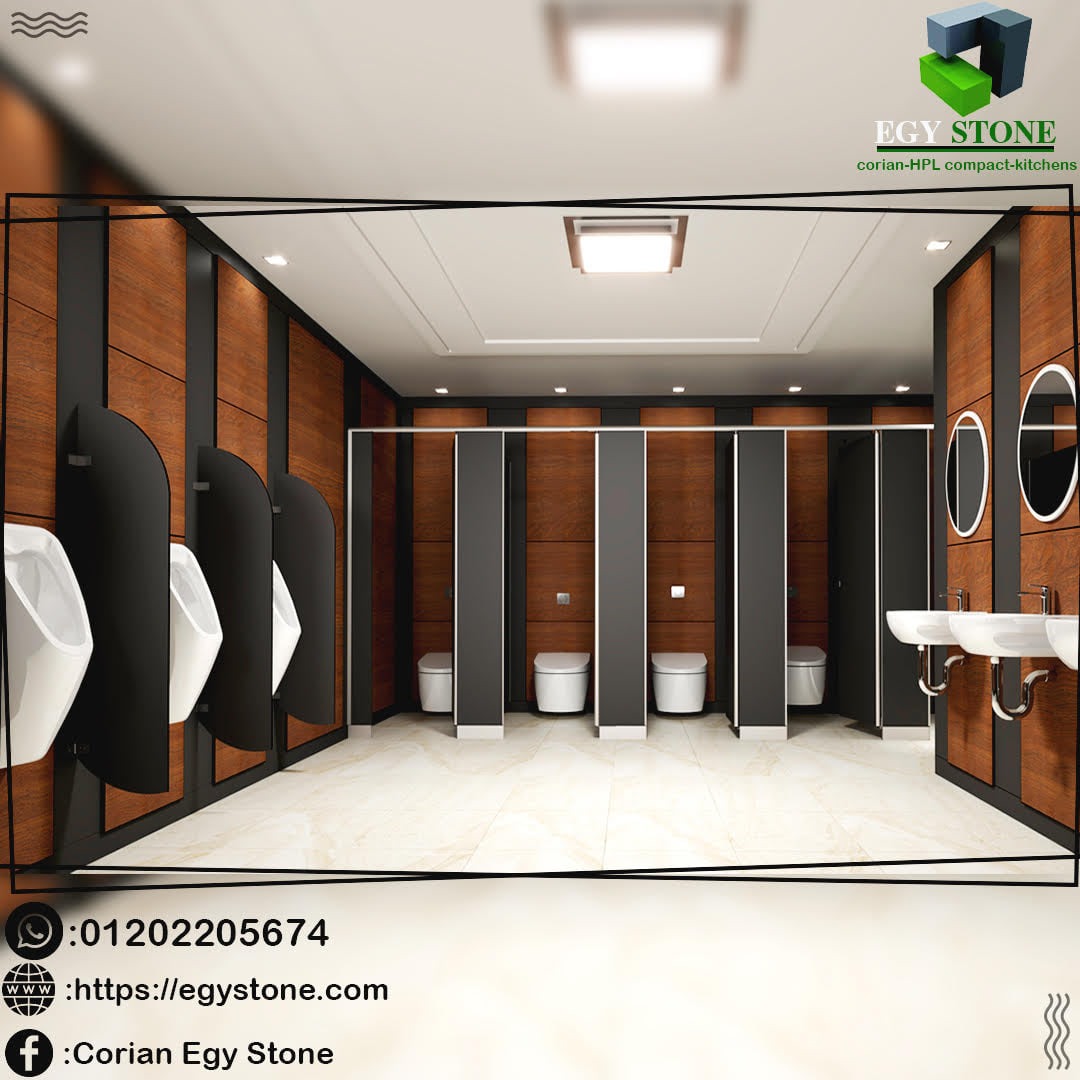 اوشاش حمامات كومباكت hpl  بأكسسوارات ستانلس ستيل 304 مض